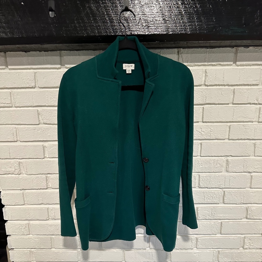 J crew Sweater blazer xxs emerald green